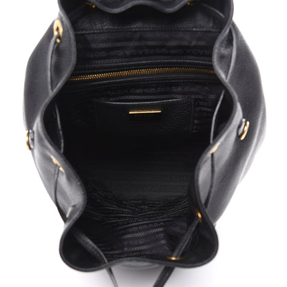 Prada Vitello Daino Cinch Backpack Black 5 of 9