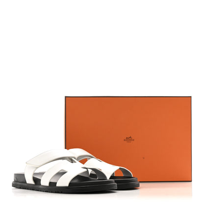 Hermes Calfskin Womens Chypre Sandals 39 White 12 of 12