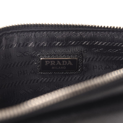 Prada Saffiano Patch Logo Clutch Black Arancio 6 of 7