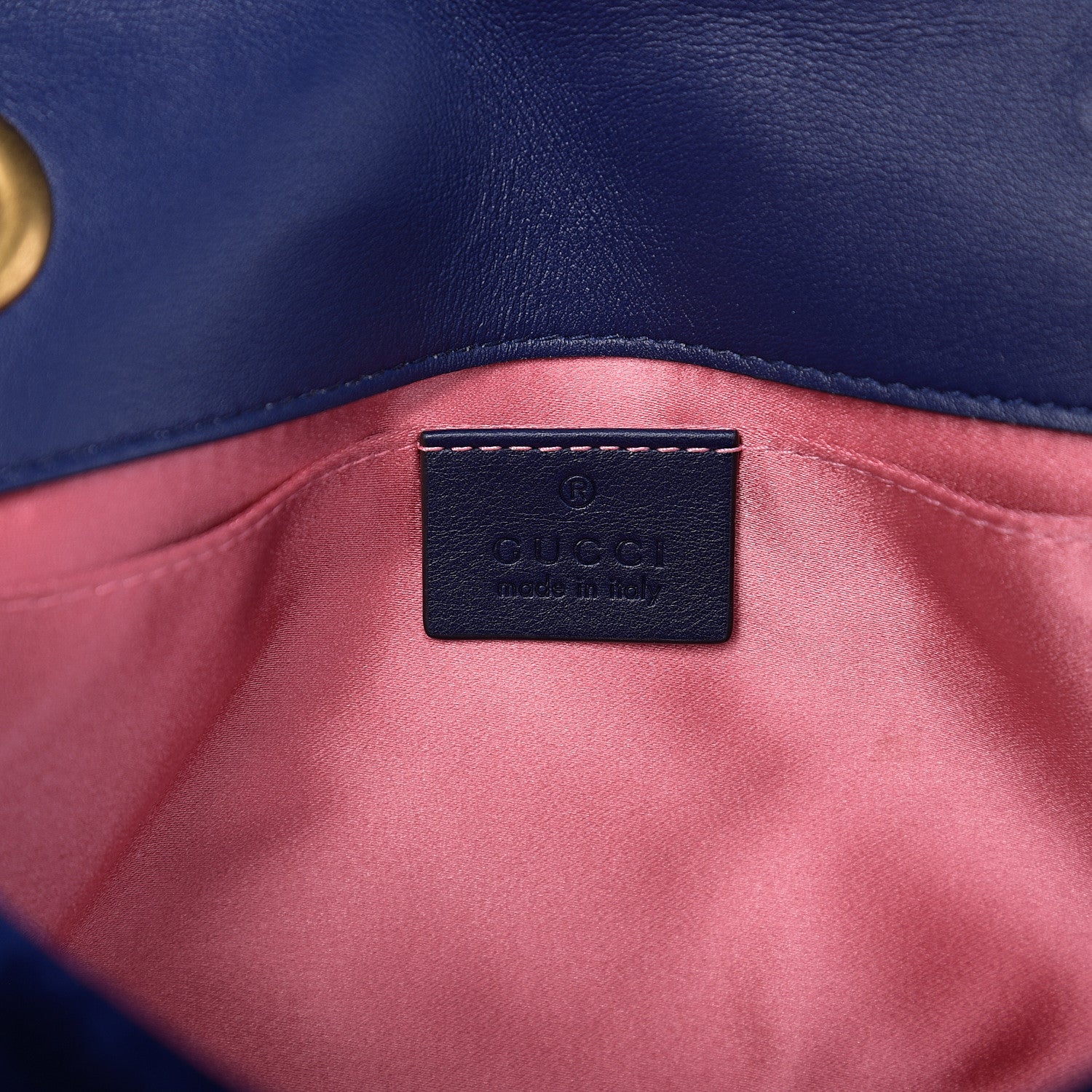 Gucci Velvet Matelasse Mini GG Marmont Shoulder Bag Cobalt Blue 5 of 9
