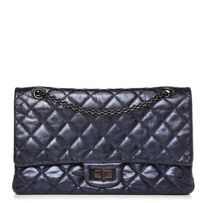 Chanel Metallic Aged Calfskin 2.55 Reissue Flap 227 Blue 1 of 14