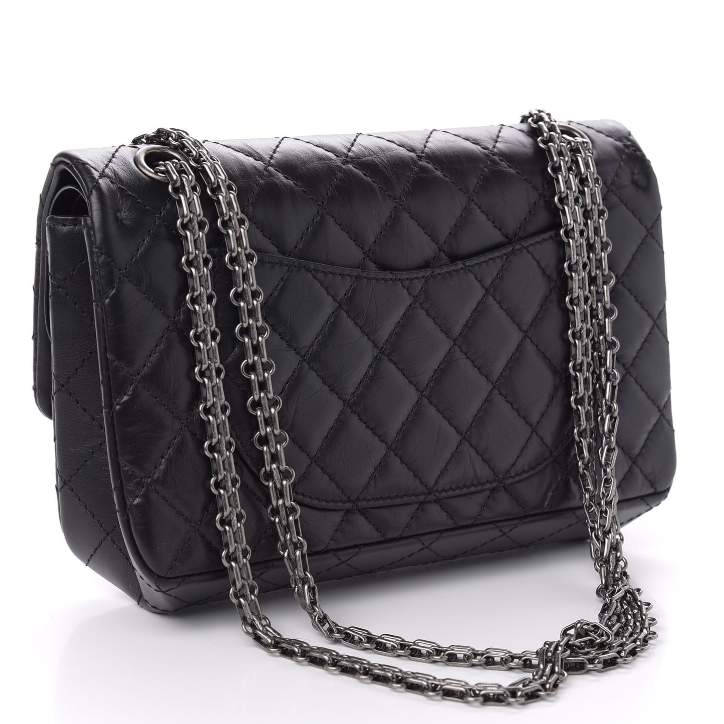 Aged Calfskin Quilted 2.55 Reissue 225 Flap Black