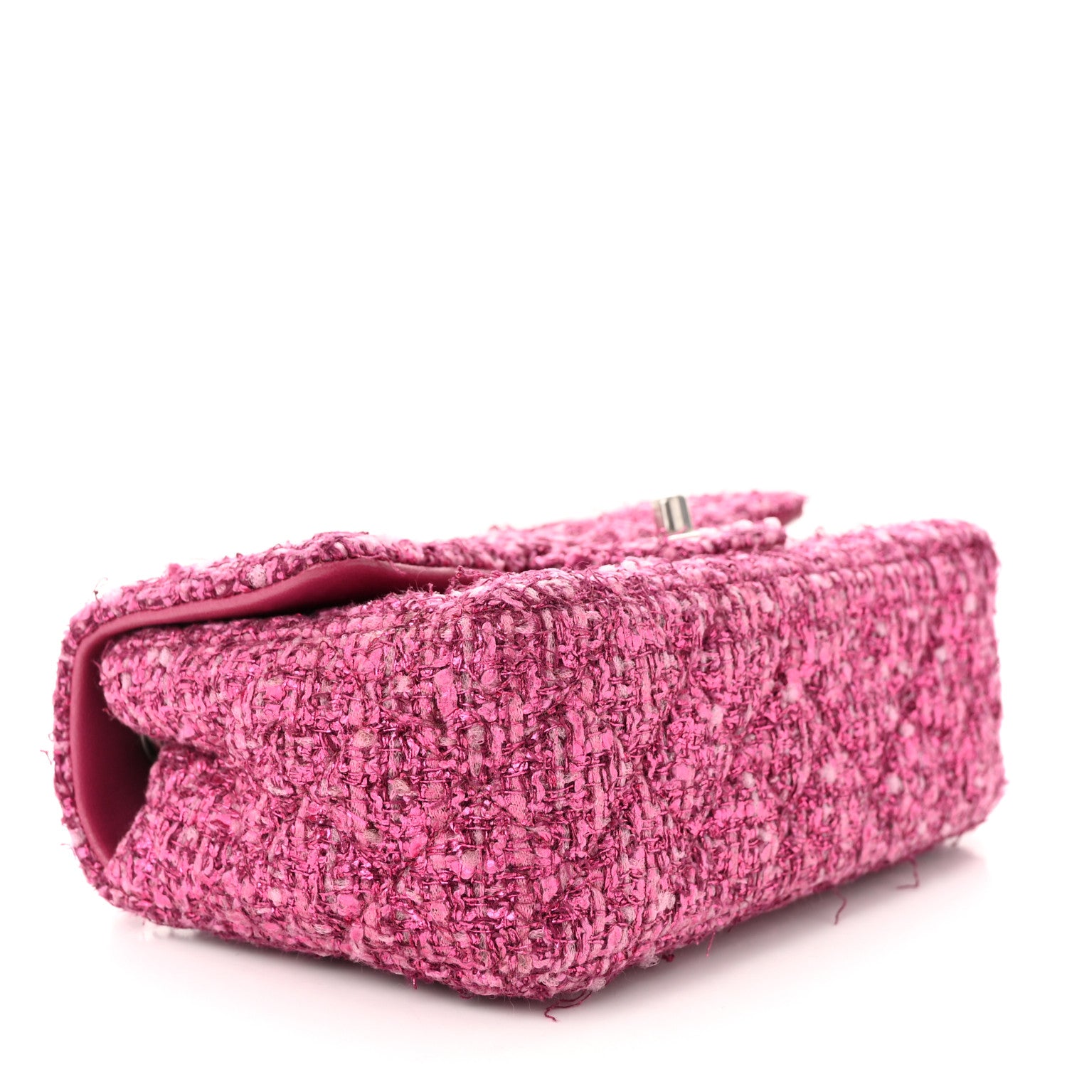 Chanel Metallic Tweed Quilted Mini Rectangular Flap Pink 4 of 11