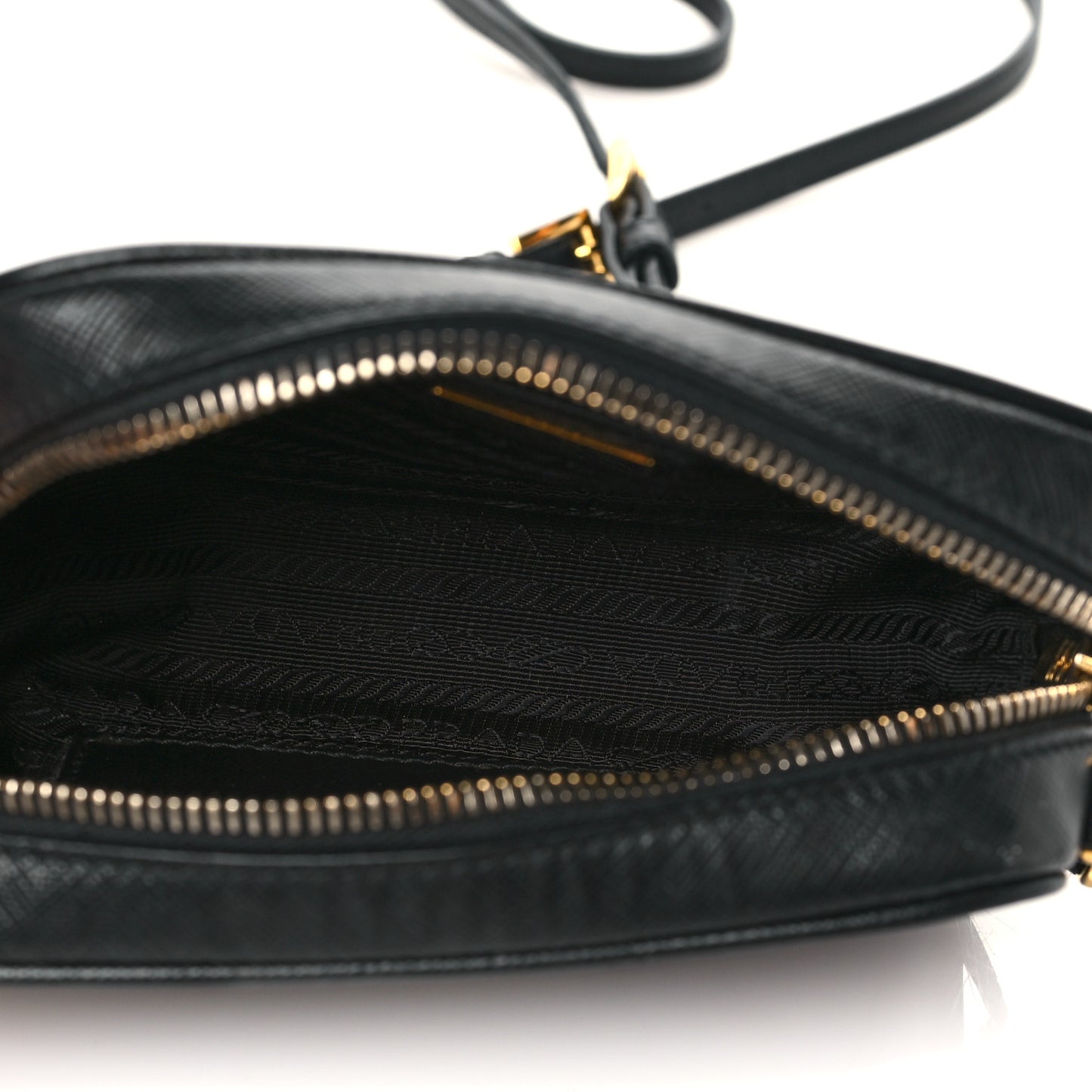 Saffiano Mini Camera Crossbody Bag Black