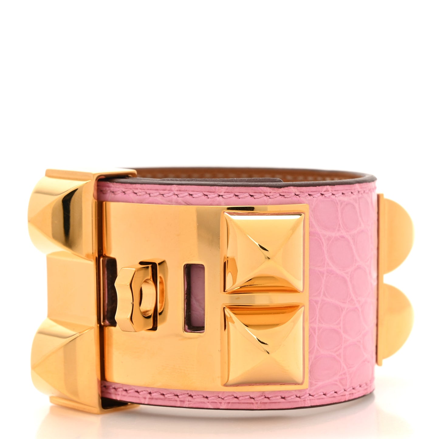 Matte Alligator Collier De Chien CDC Bracelet T2 5P Pink