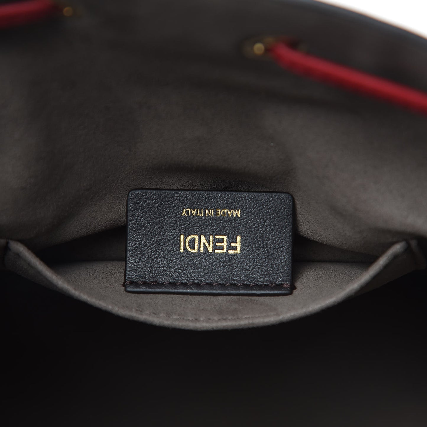 Vitello Grace F is Fendi Bi-Color FF 1974 Embossed Grande Mon Tresor Bucket Bag Maya Black Fragola