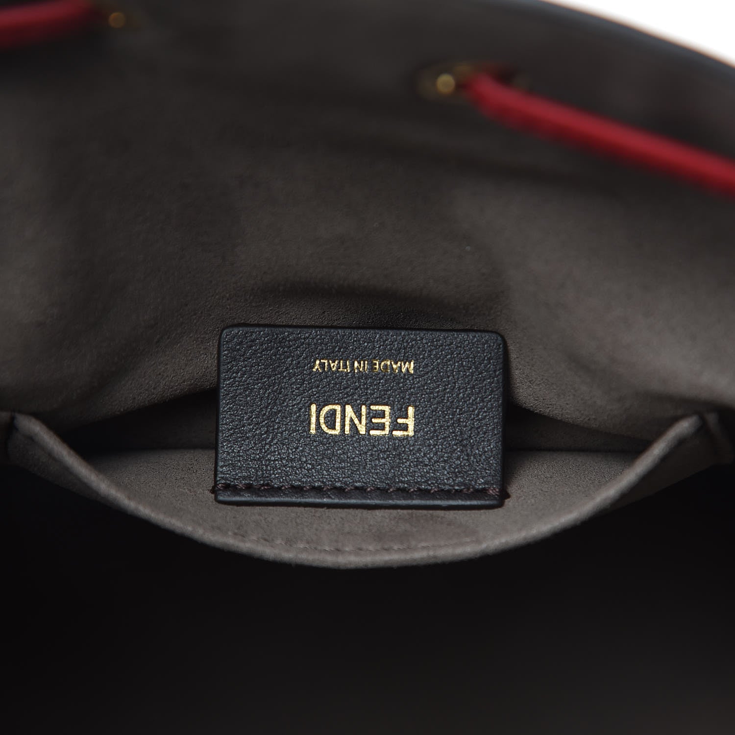 Fendi Vitello Grace F is Fendi Bi-Color FF 1974 Embossed Grande Mon Tresor Bucket Bag Maya Black Fragola 6 of 9