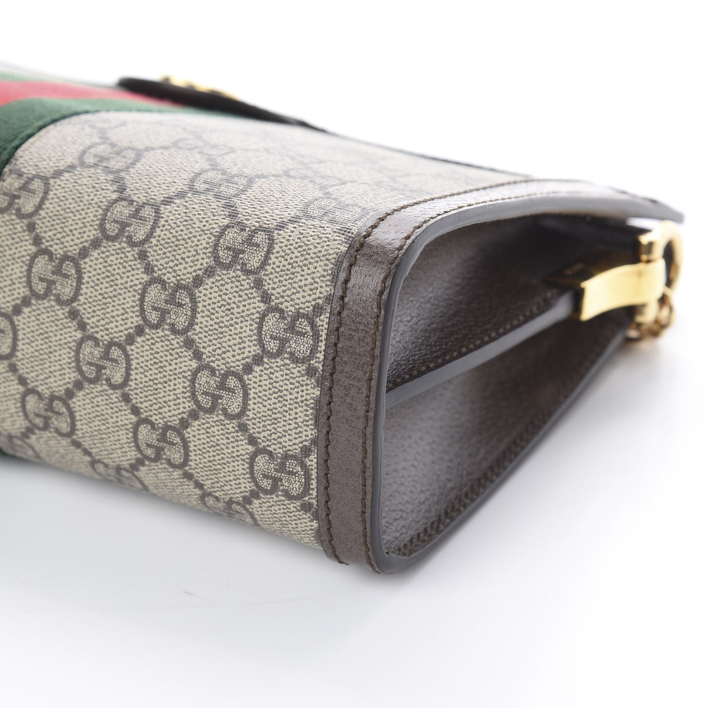 GG Supreme Monogram Web Small Ophidia Chain Shoulder Bag Brown