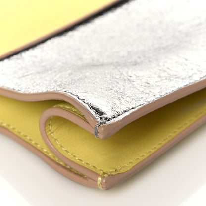 Proenza Schouler Metallic Lambskin Lunch Bag Clutch Banana Silver 8 of 9