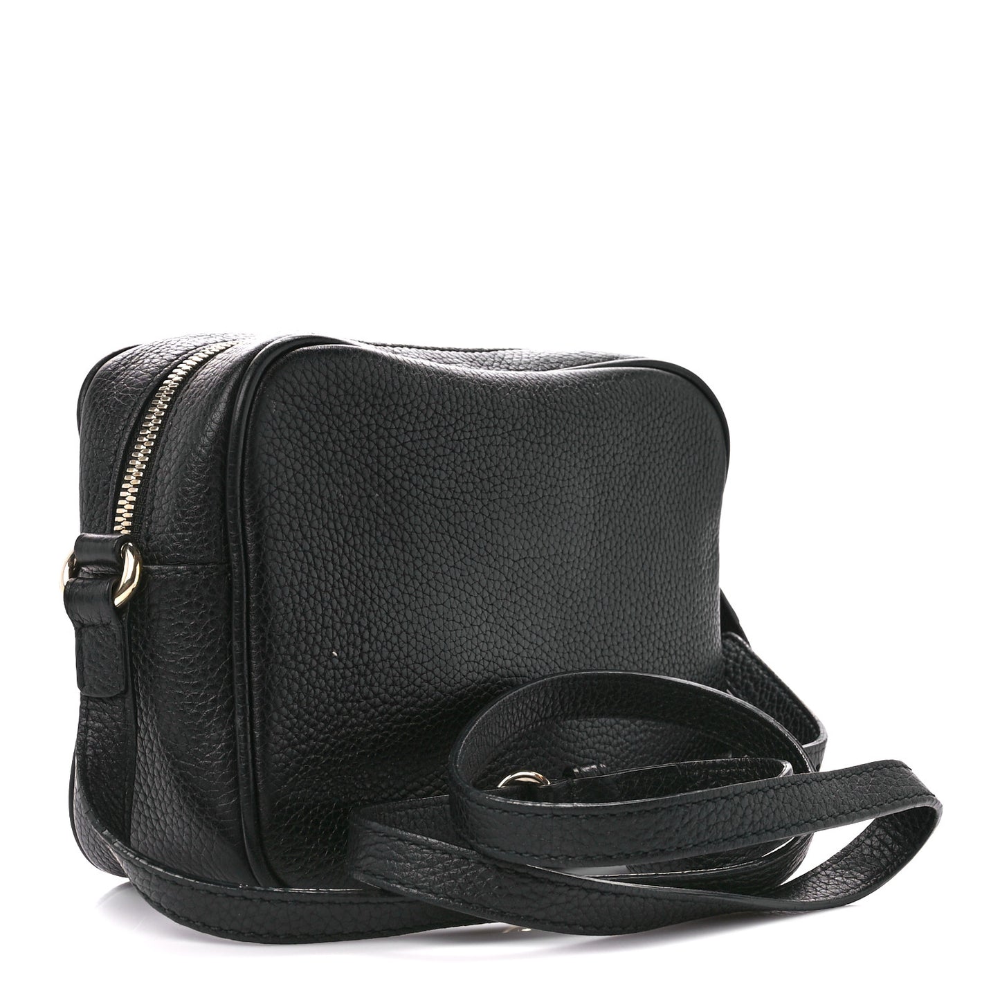 Pebbled Calfskin Small Soho Disco Bag Black
