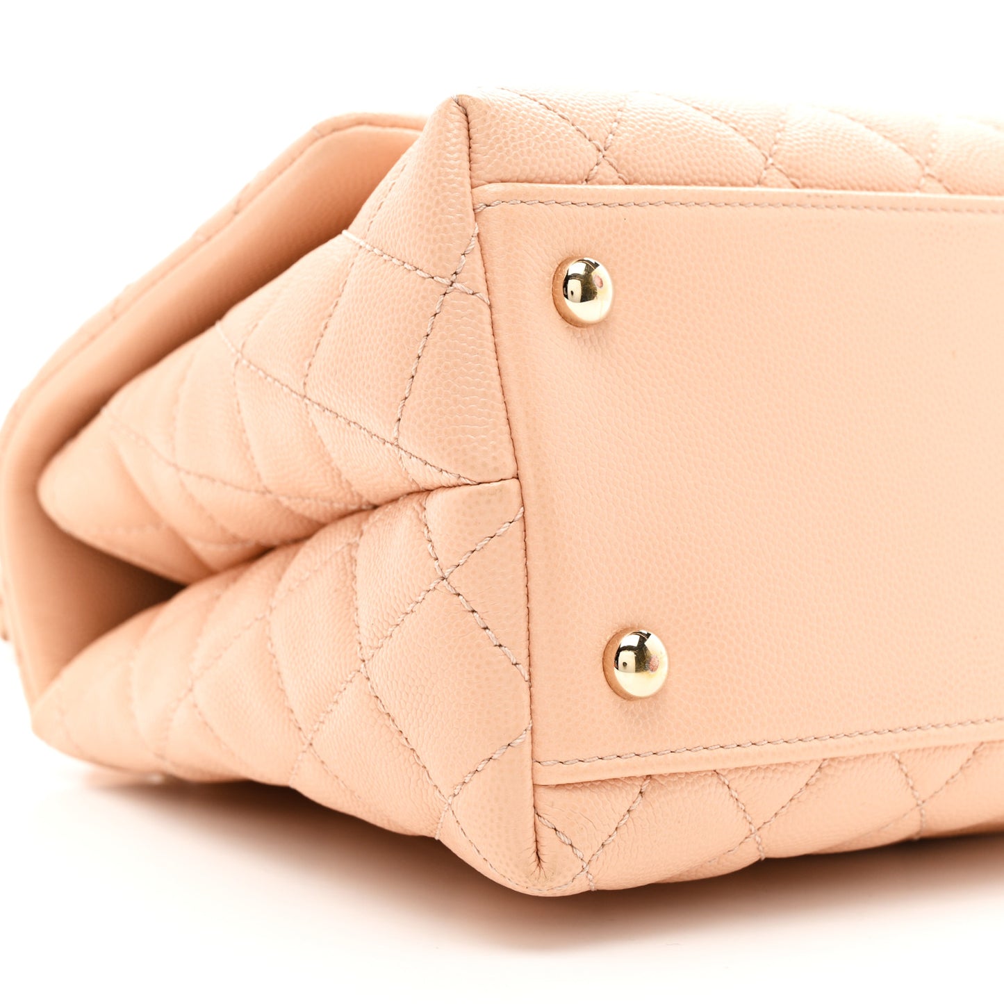 Caviar Quilted Small Coco Handle Flap Rose Clair