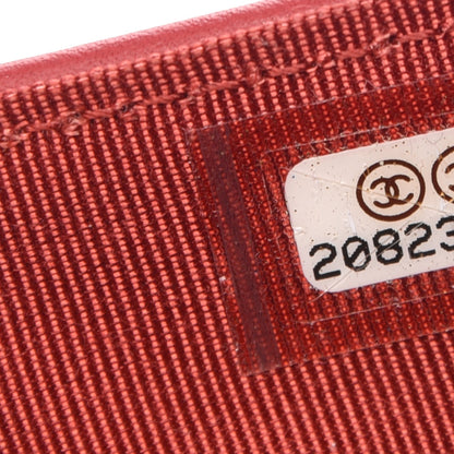 Chanel Caviar Quilted Yen Wallet Red 8 of 9