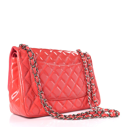 Chanel Patent Quilted Jumbo Double Flap Pink 3 of 9