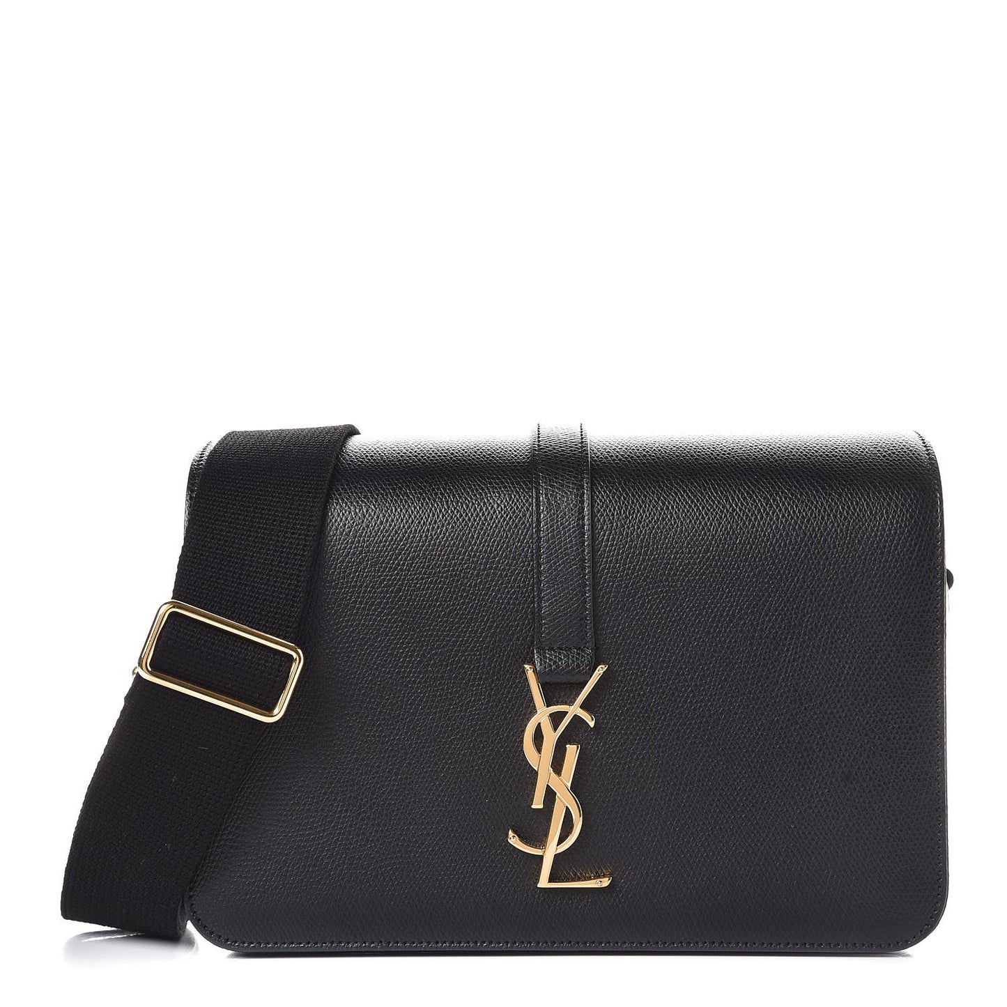 Textured Calfskin Medium Classic Monogram Universite Bag Black