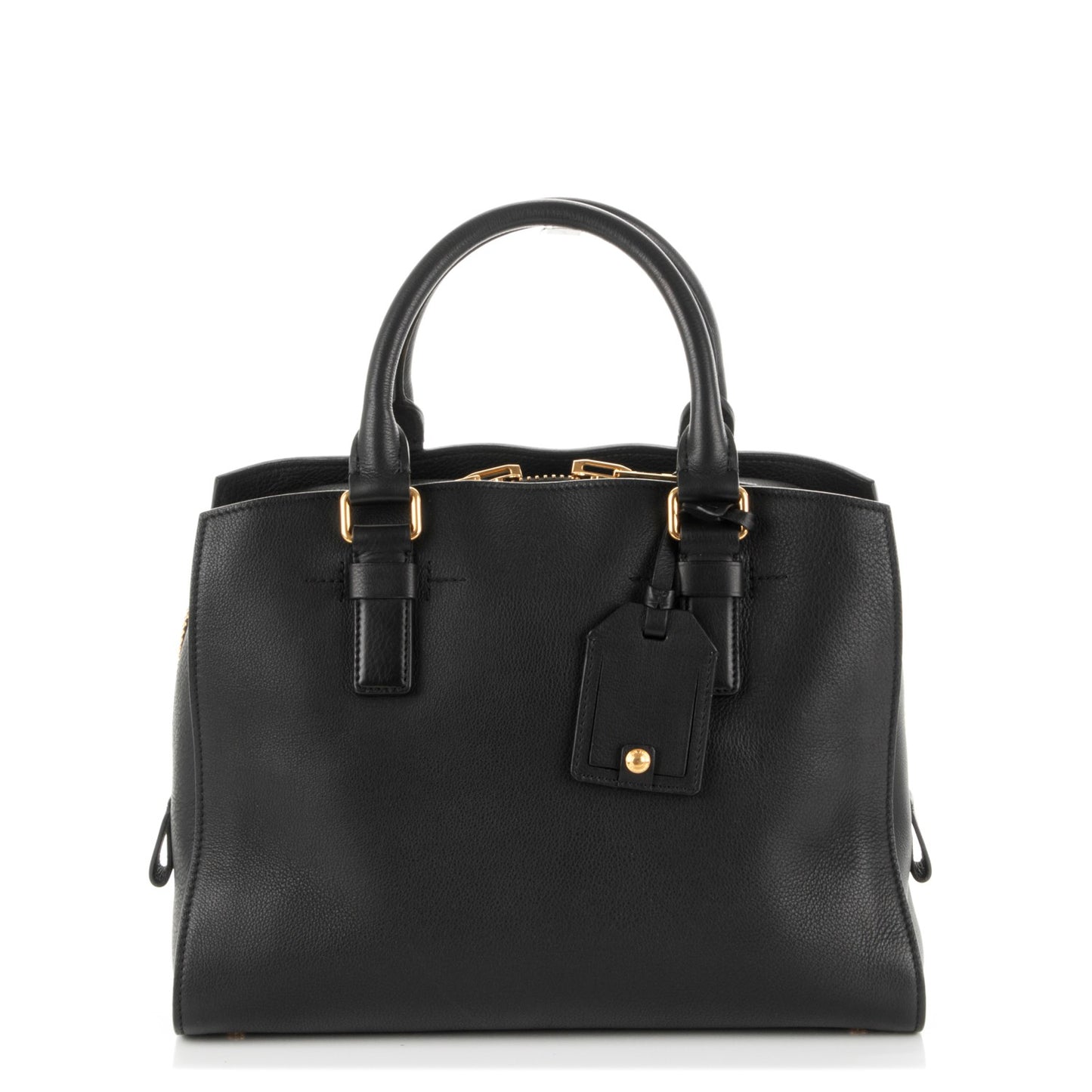 Pebbled Calfskin Top Handle Black