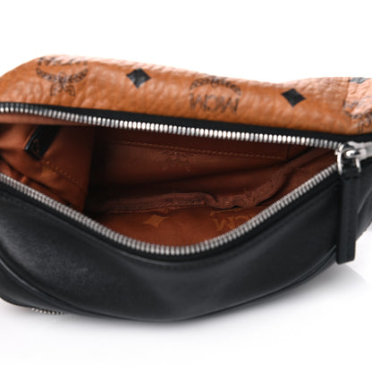 MCM Visetos Waist Bag Black Cognac 5 of 6