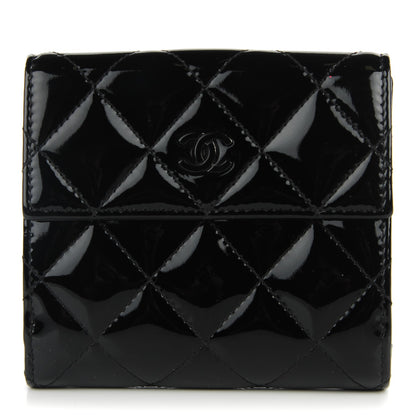Chanel Patent Quilted CC French Wallet Black 1 of 8