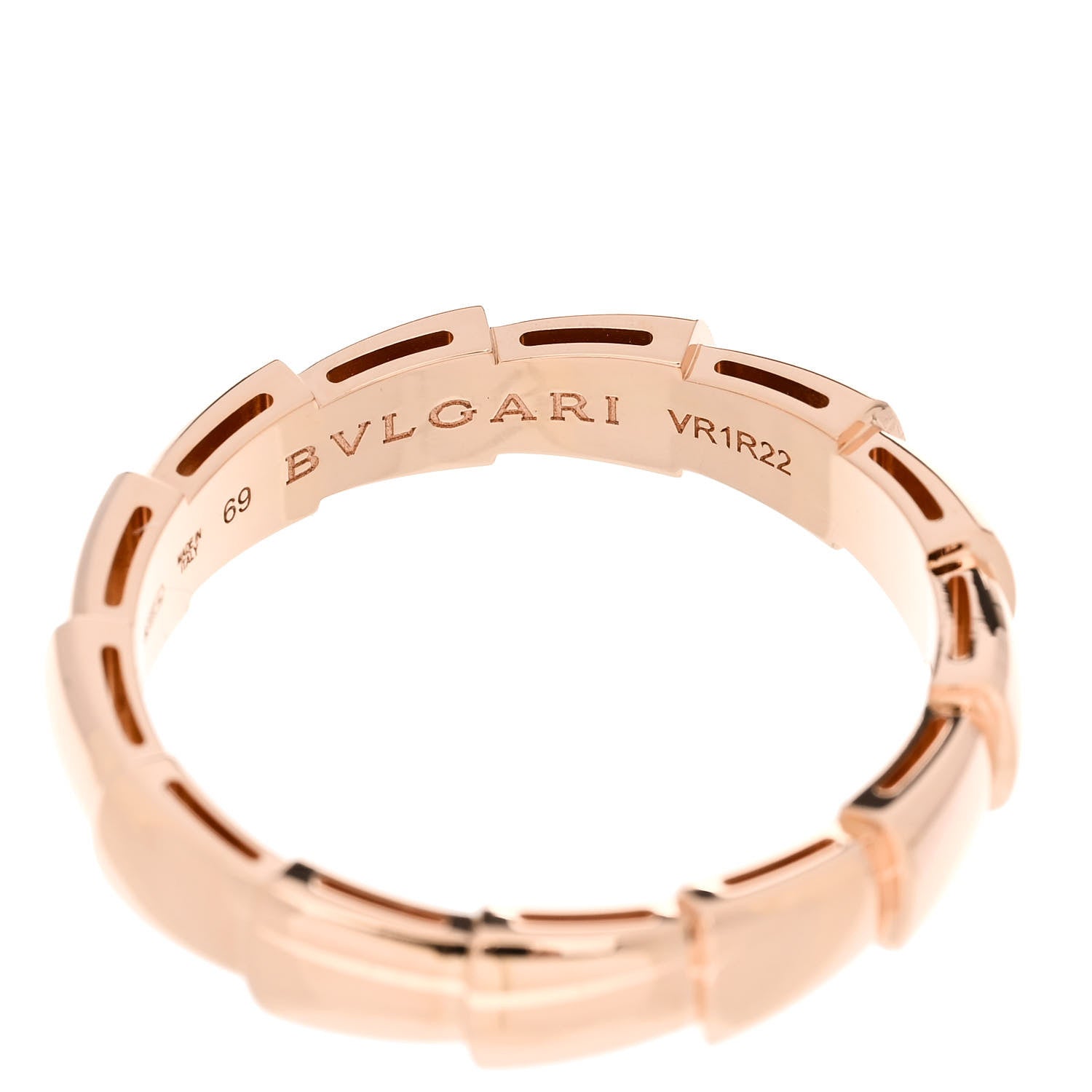 Bulgari 18K Rose Gold Serpenti Viper Band Ring 69 12.5 5 of 5