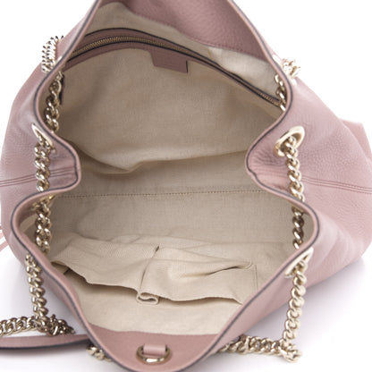 Gucci Pebbled Calfskin Medium Soho Chain Shoulder Bag Dark Cipria 5 of 13