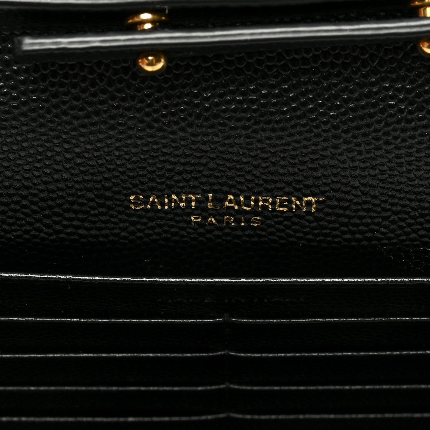 Grain De Poudre Matelasse Chevron Monogram Chain Wallet Black