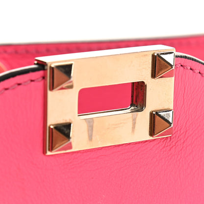 Valentino Garavani Vitello Rockstud Double Handle Tote Fuxia Fluo 13 of 14