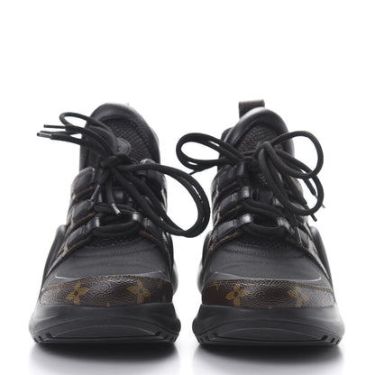 Louis Vuitton Calfskin Patent Monogram LV Archlight Sneakers 36.5 Black 2 of 8