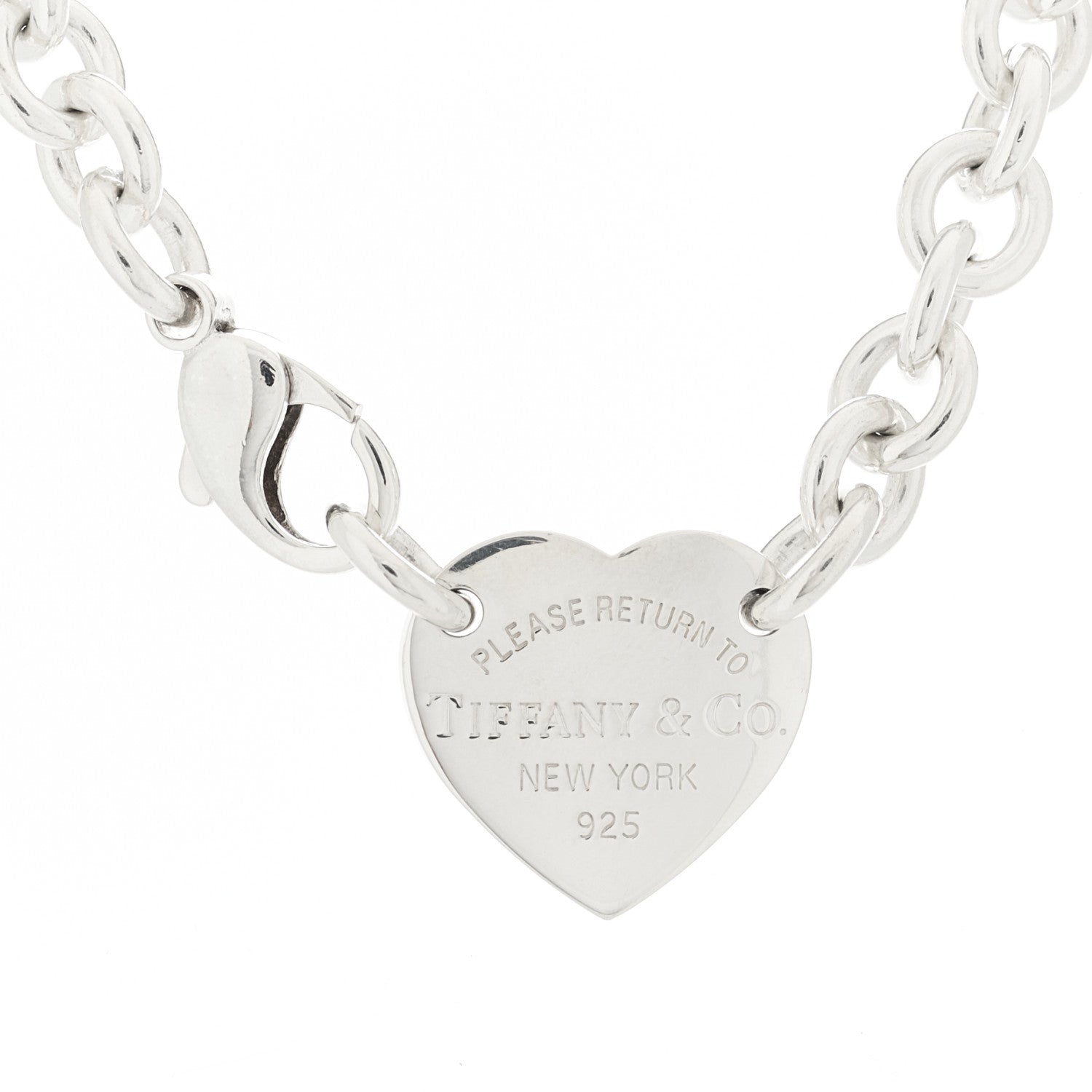 Tiffany Sterling Silver Return to Tiffany Heart Tag Choker Necklace 4 of 5
