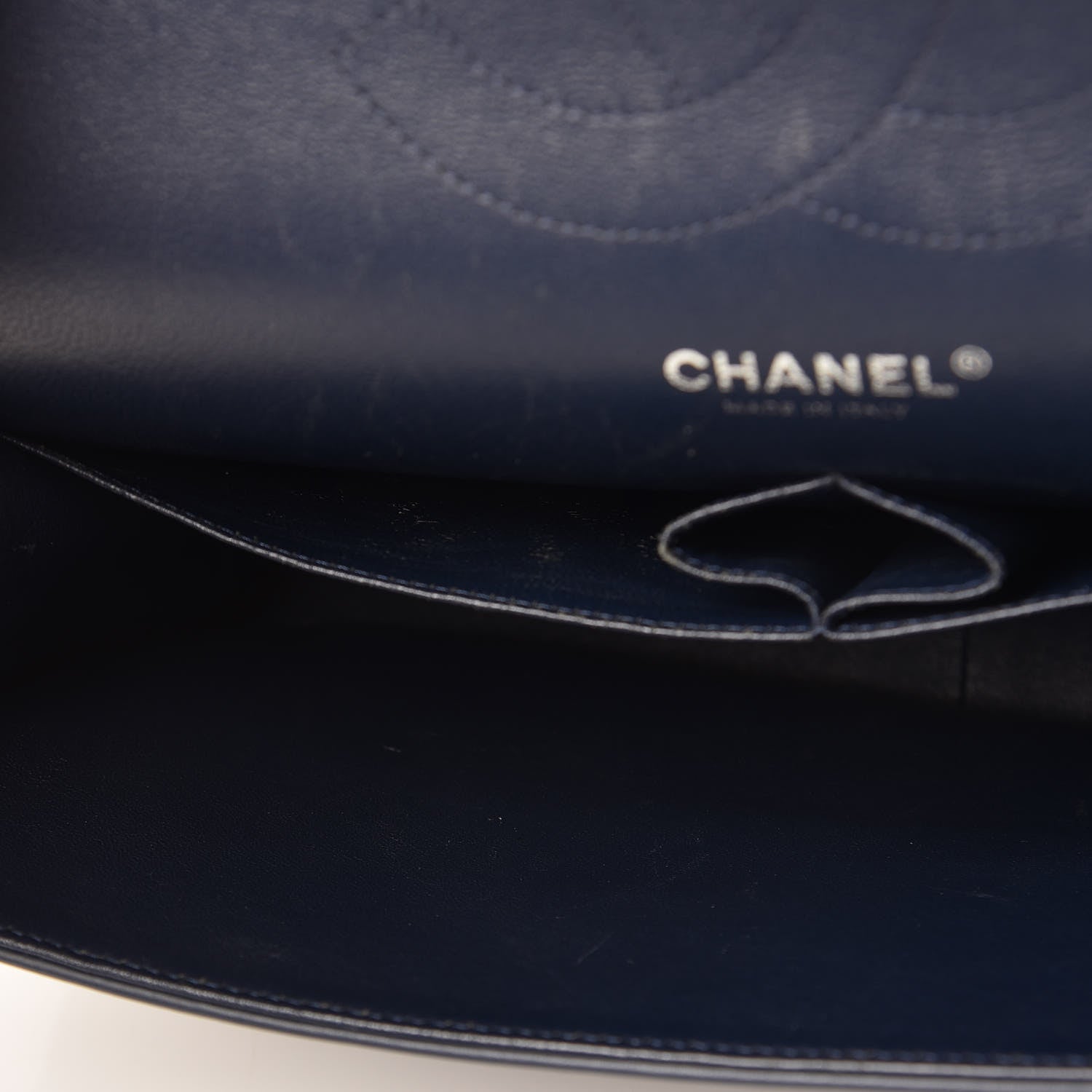 Chanel Patent Quilted Jumbo Double Flap Navy 9 of 14