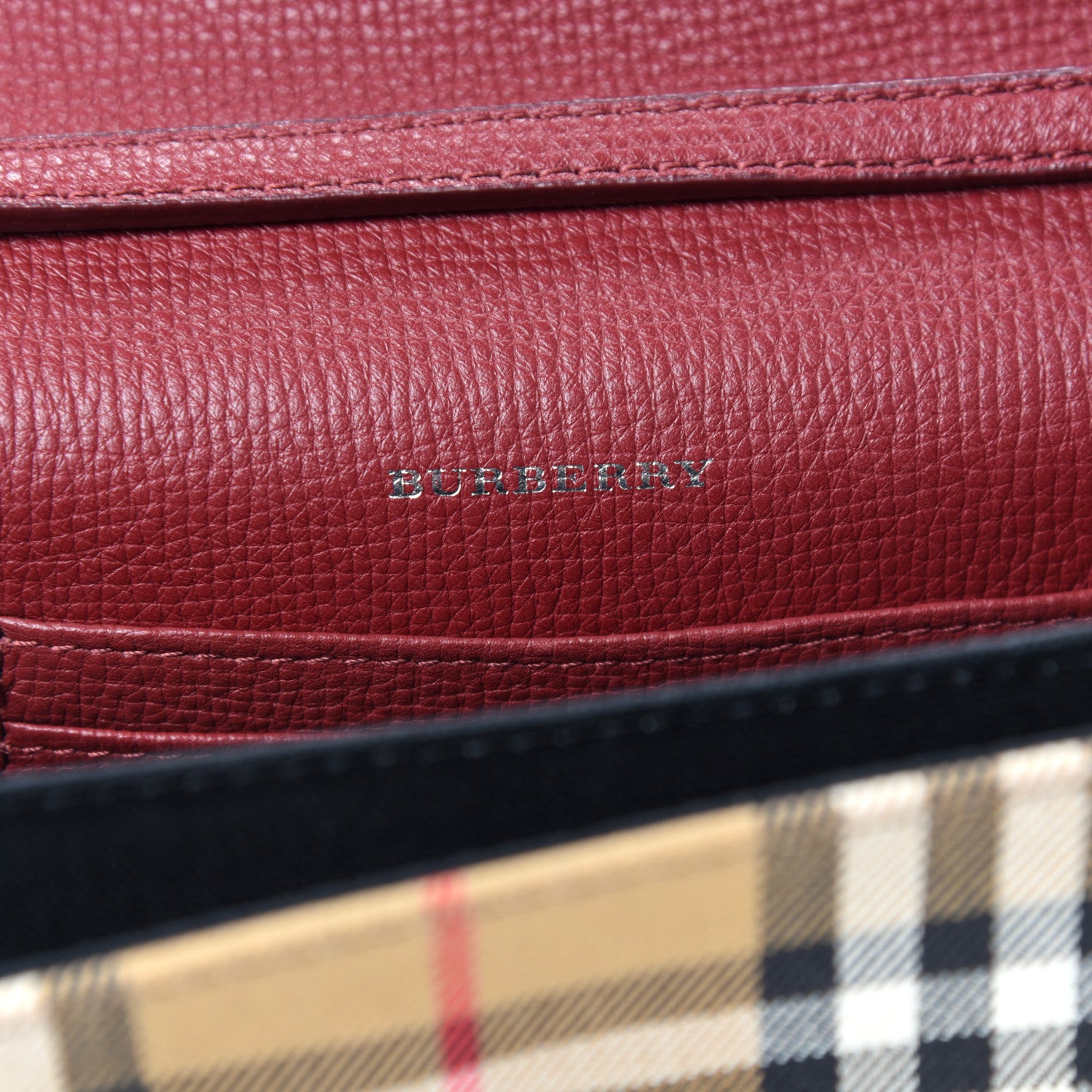 Burberry Derby Calfskin House Check Mini Macken Crossbody Bag Russet Red 6 of 9