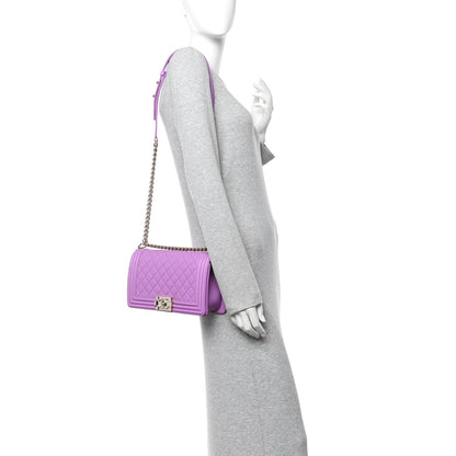 Chanel Caviar Quilted Medium Boy Flap Purple 2 of 11