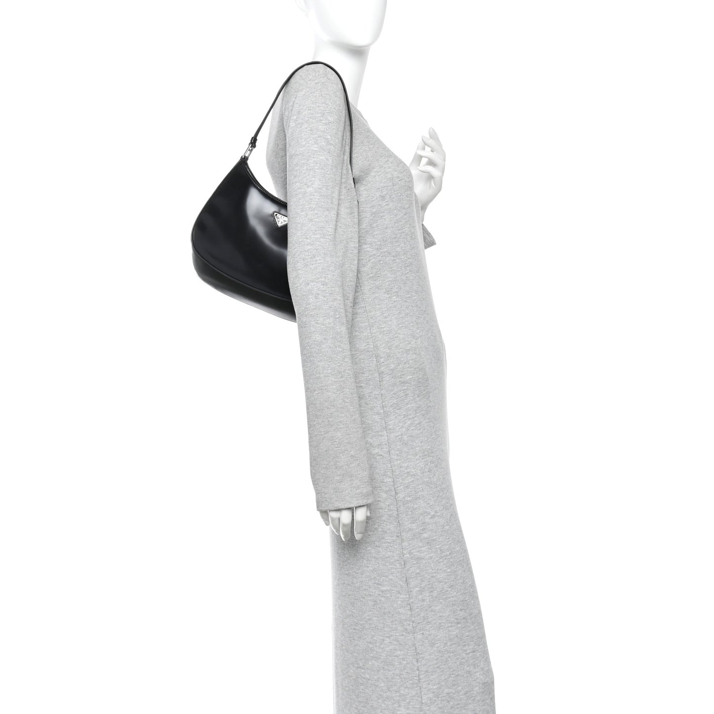 Spazzolato Cleo Shoulder Bag Black
