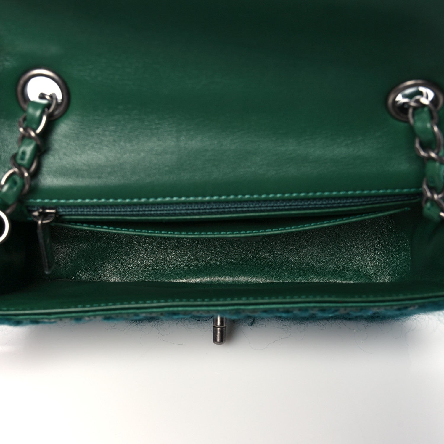 Chanel Tweed Braid Sequin Mini Flap Green 5 of 9