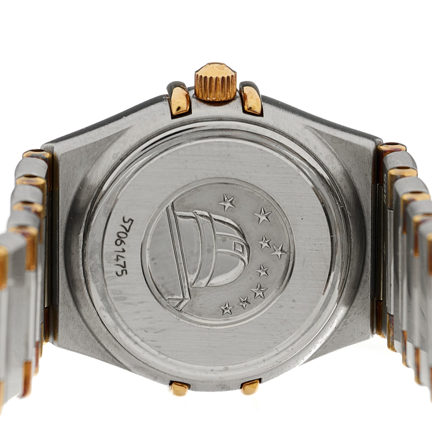 Stainless Steel 18K Yellow Gold Mother of Pearl 22mm Constellation Quartz Watch 1362.70.00