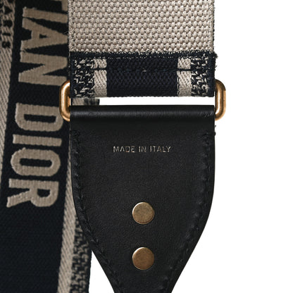Christian Dior Canvas Embroidered Shoulder Strap Blue 5 of 5