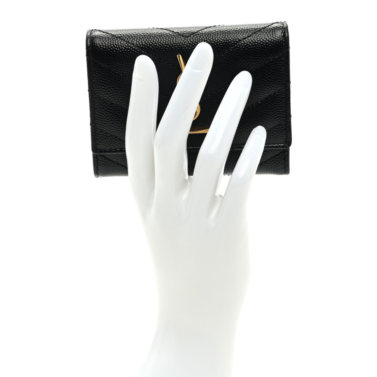 Grain de Poudre Matelasse Cassandre Monogram Slim Key Case Black