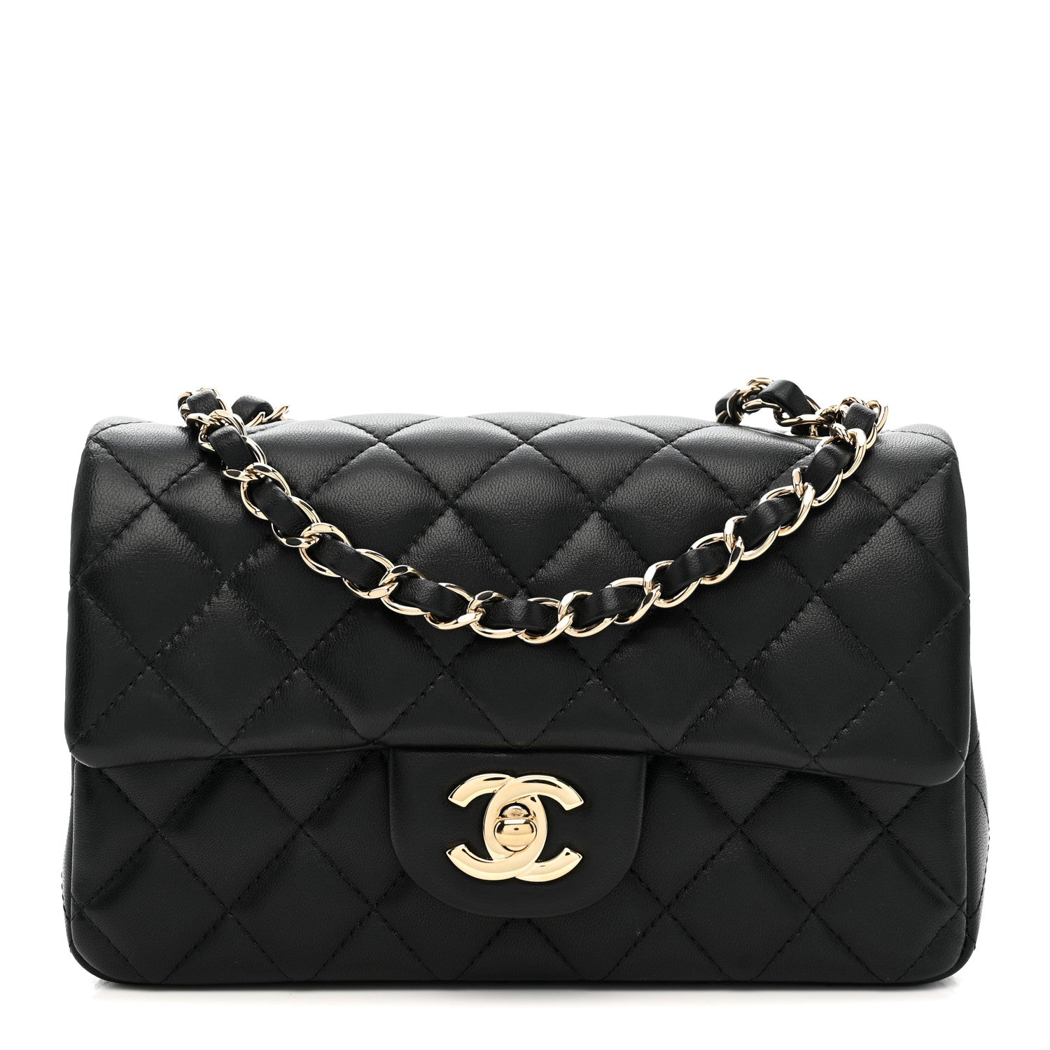 Chanel Lambskin Quilted Mini Rectangular Flap Black 1 of 11