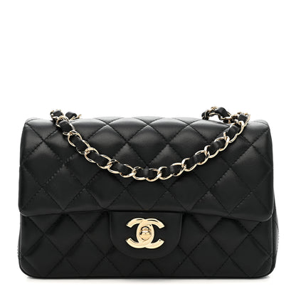 Chanel Lambskin Quilted Mini Rectangular Flap Black 1 of 11