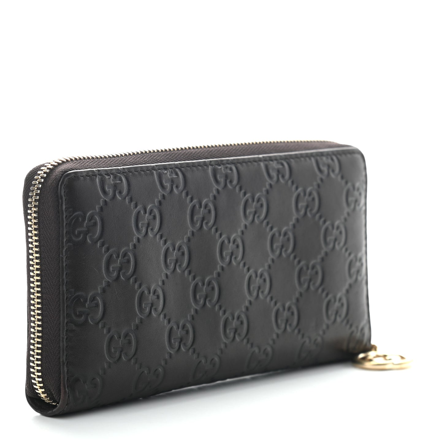 Guccissima GG Pierce Zip Around Wallet Dark Brown
