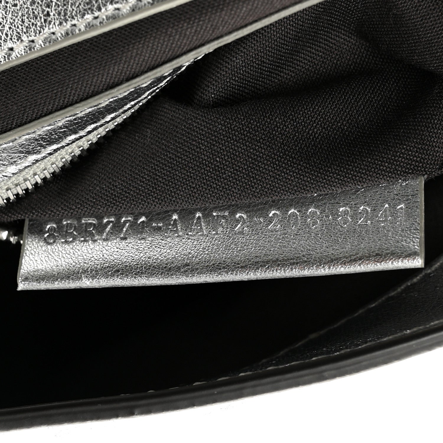 Fendi Vitello Catalan Mirror FF 1974 Embossed Large Baguette Argento 8 of 14