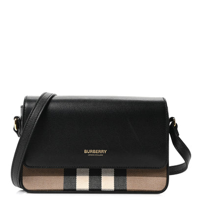 Burberry Grained Calfskin House Check Tartan Mix New Hampshire Black 1 of 10