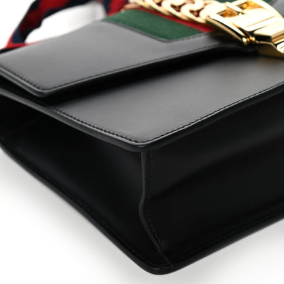 Gucci Calfskin Small Sylvie Shoulder Bag Black 10 of 13