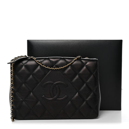 Chanel Lambskin Quilted Medium Diamond CC Flap Black 13 of 13