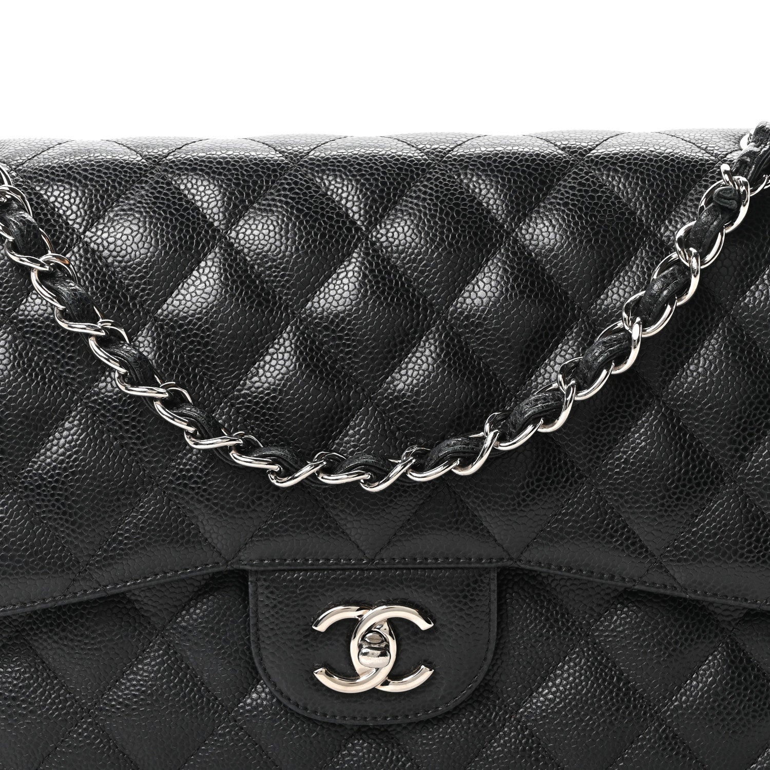 Chanel Caviar Quilted Jumbo Double Flap Black 7 of 9