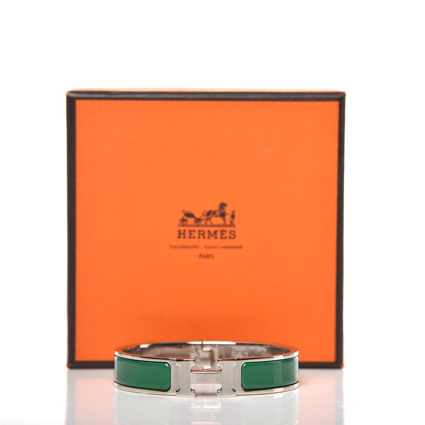 Enamel Narrow Clic Clac H Bracelet PM Vert Sapin