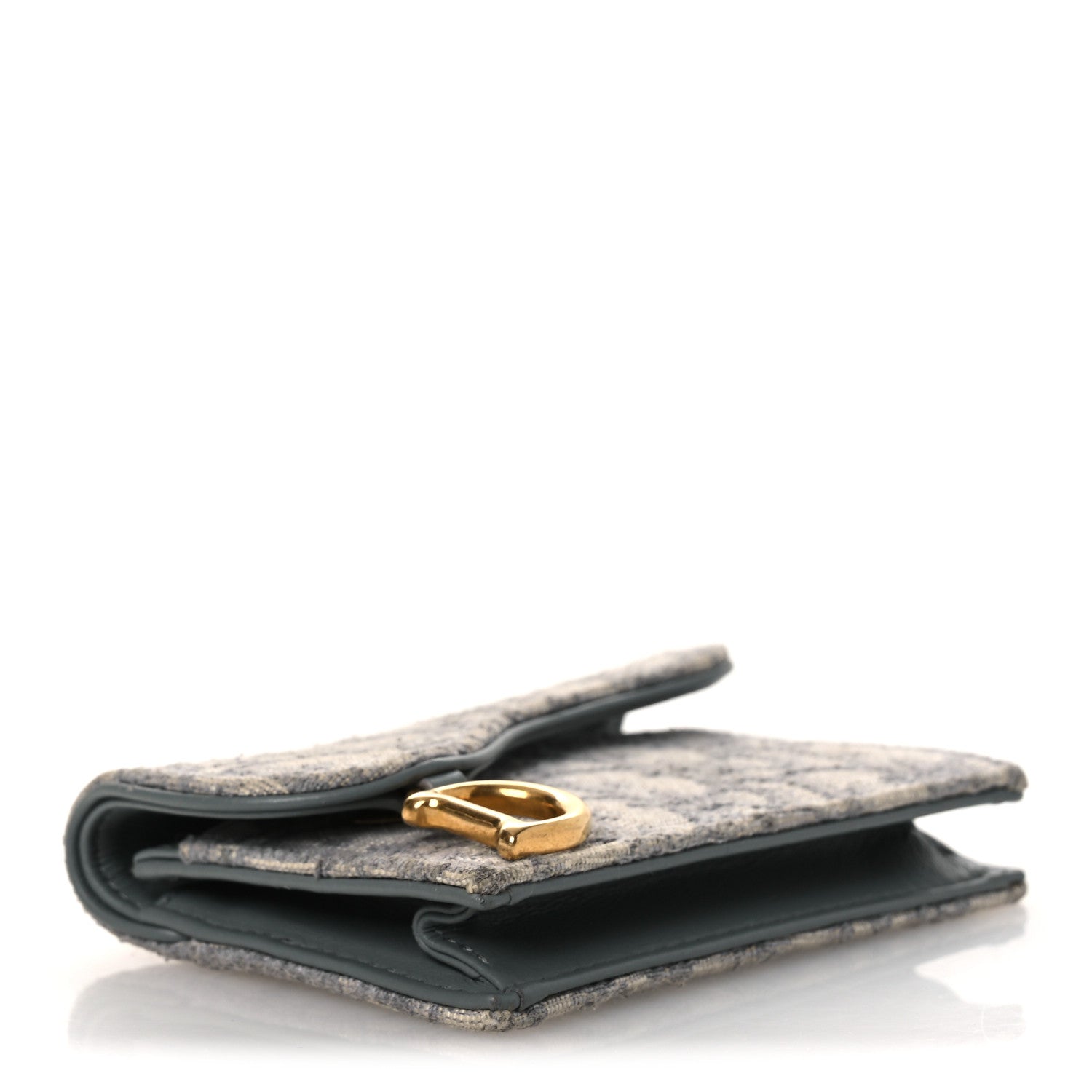 Christian Dior Oblique Saddle Bloom Card Holder Gray 4 of 8