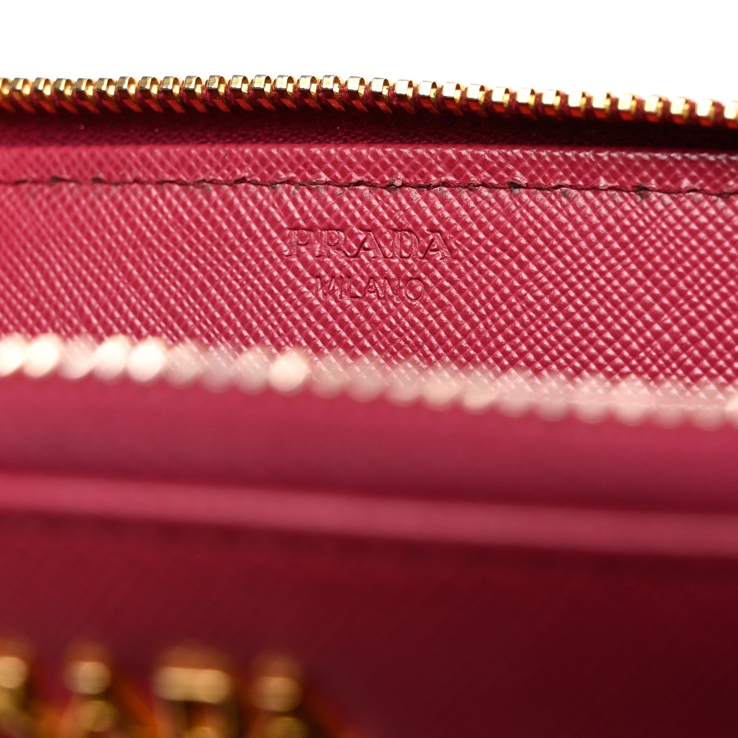 Prada Saffiano Metal Zip Around Wallet Peonia 6 of 12