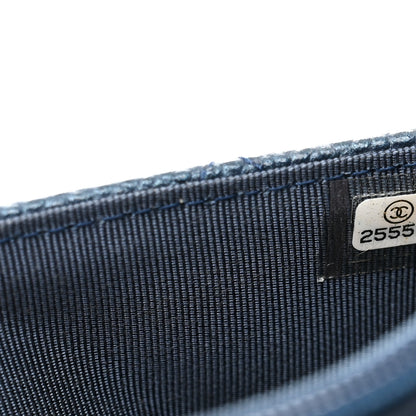 Chanel Iridescent Caviar Quilted Wallet on Chain WOC Blue 8 of 11