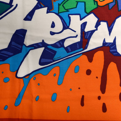 Hermes Cashmere Silk Graff Graffiti Shawl 140 Orange 5 of 6