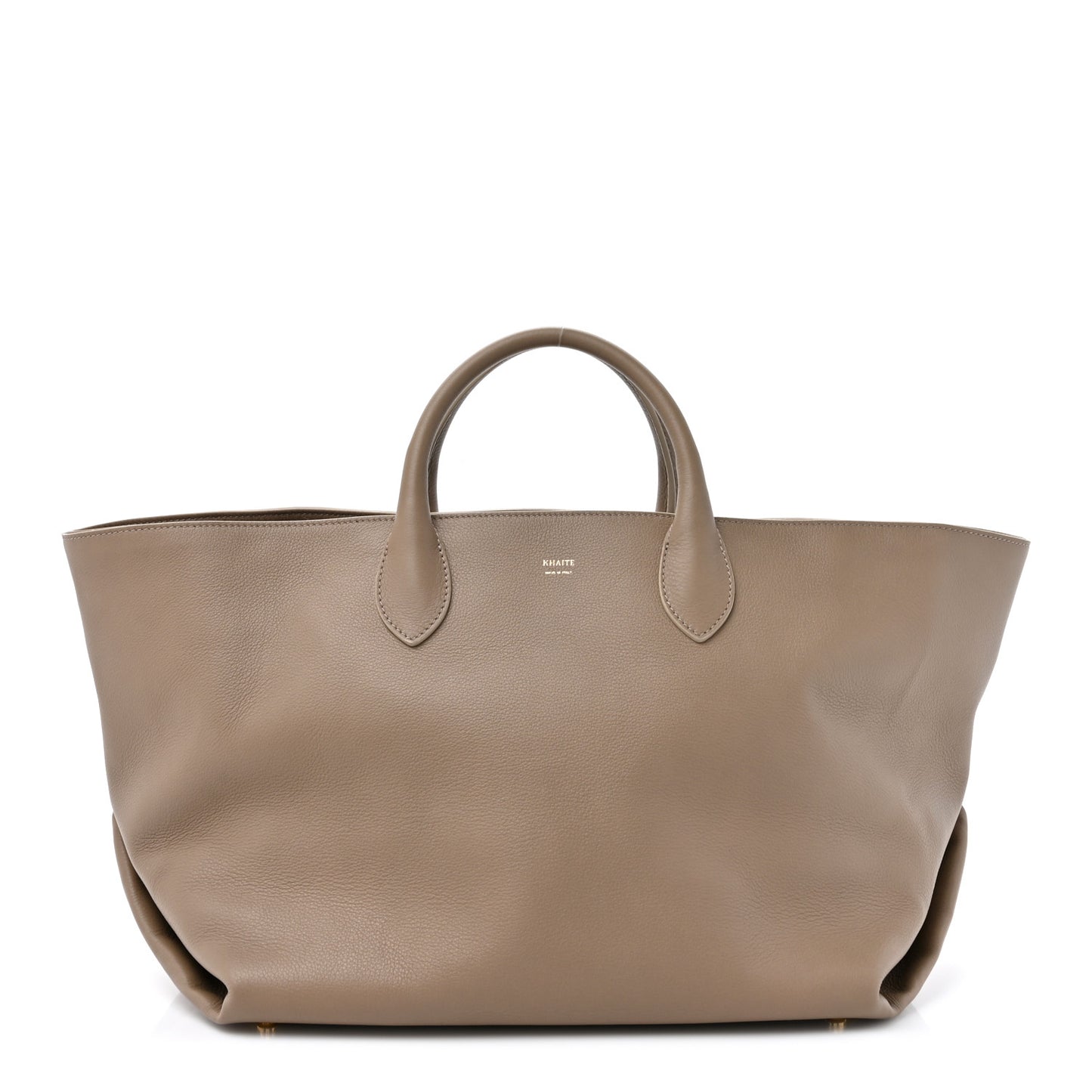Pebbled Calfskin Medium Amelia Tote Taupe