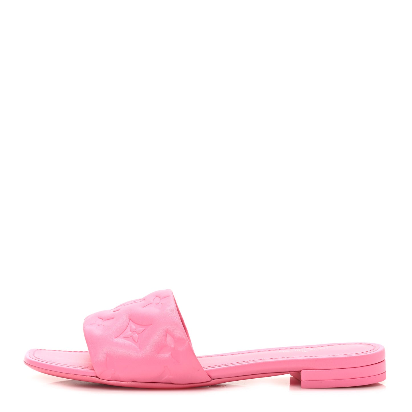 Lambskin Embossed Monogram Revival Flat Mules 36 Rose Pop
